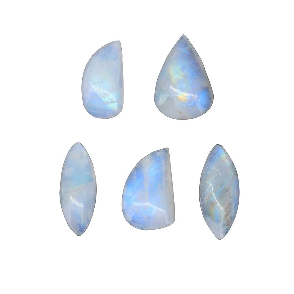3659 Gempires Natural Rainbow Moonstone Gemstone Wholesale Cabochons Lot